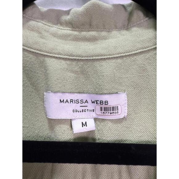 Marissa Webb x RTR Light Green Linen Sleeveless Tie Waist Midi Dress Size M READ - Picture 6 of 10